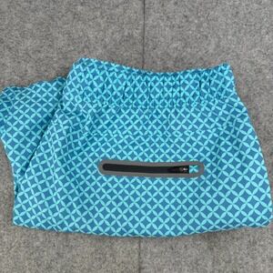 Mack Weldon Swim Trunks Men's XXL Blue Geometric Board Shorts Zip‎ Pocket